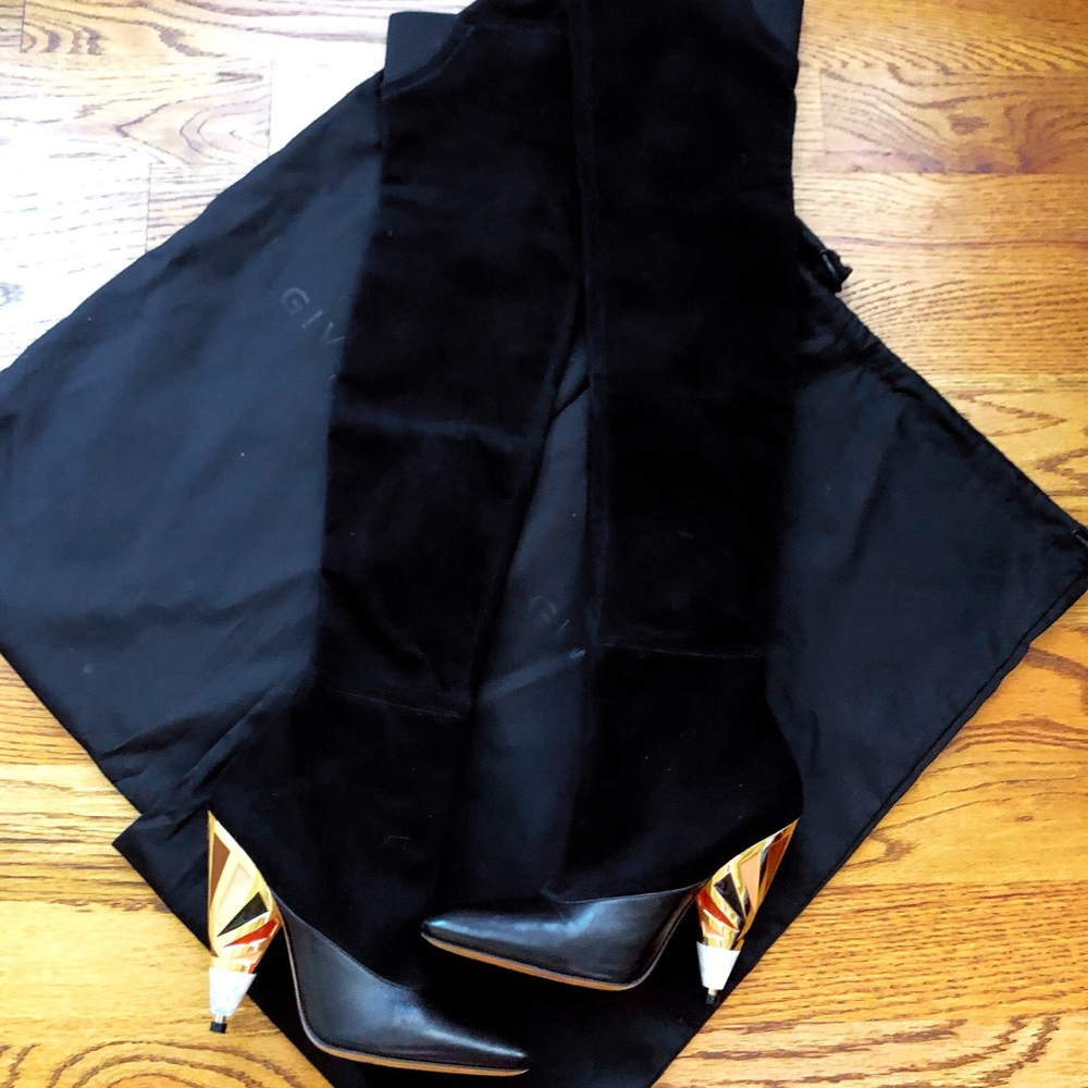 Givenchy Multi Color Cone Heel Over Knee Boots - image 2